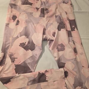 Apana Blush and Lavender Floral Leggings